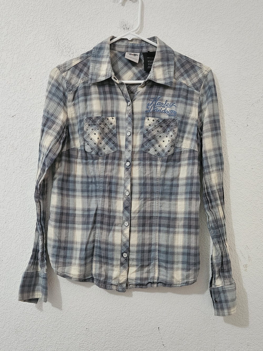 Harley-Davidson Light Plaid Studded Shirt
